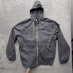 Weatherproof Jacket Mens XL Gray Hooded Weathergear Windbreaker Zip Lightweight